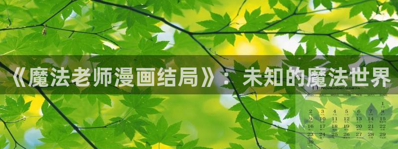 香蕉文化漫画网页版：《魔法老师漫画结局》：未知的魔法世界